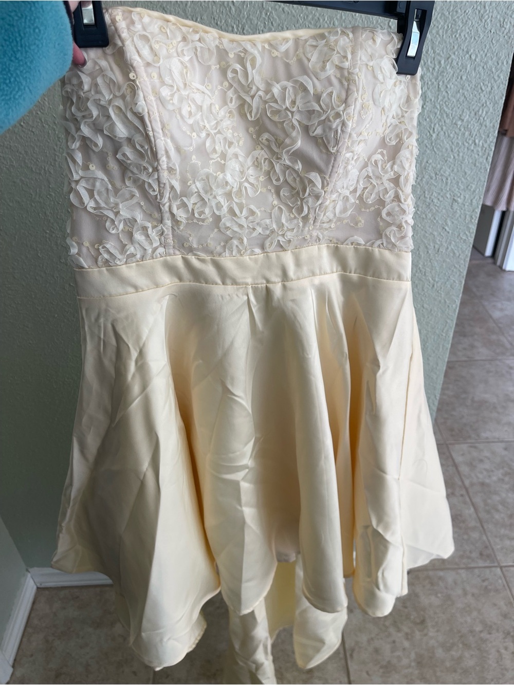 Strapless Cream Lace & Satin Party Dress new